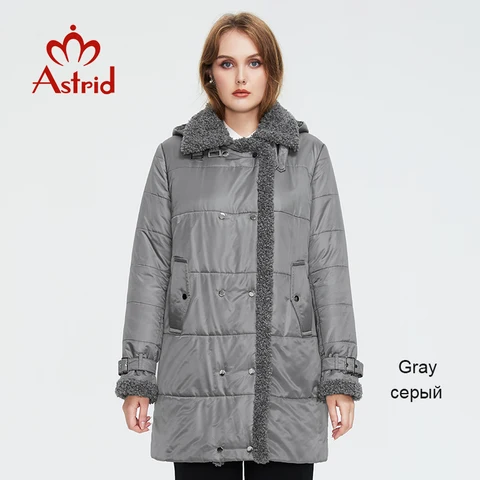 Astrid 2022 Winterjacke Frauen Pelzkragen Kunstpelztops Mode Oversize Parkas Frauenmantel Windproof Parka Kapuze bei 10057