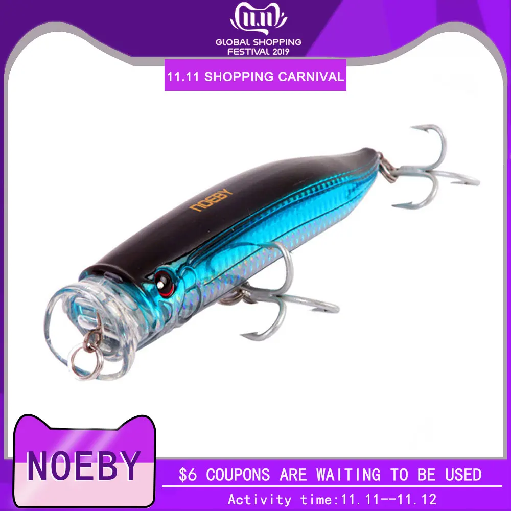 NOEBY рыболовные приманки NBL9246 Поппер приманка ПВХ жесткие волна скалолазание Swimbait