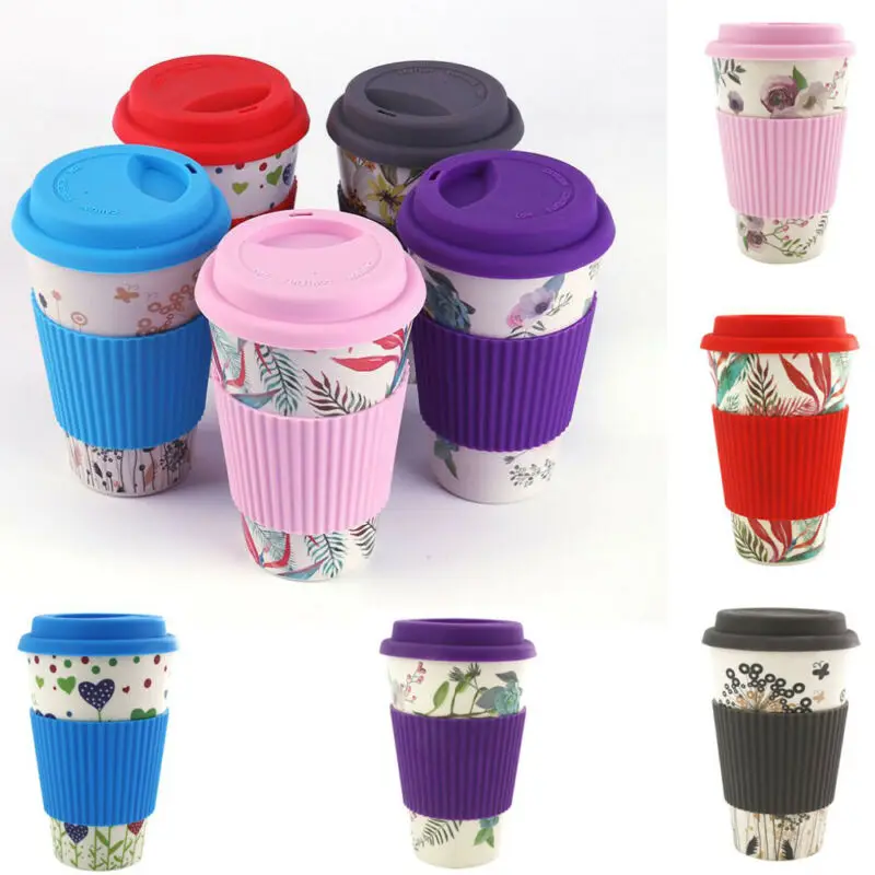 400 мл многоразовая кофейная чашка из бамбукового волокна кружки дорожная кружка