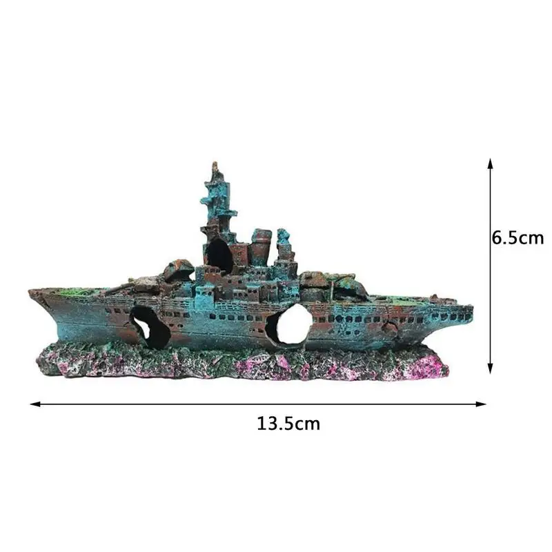 

Fish tank and aquarium landscaping decoration package, shipwreck broken ship background with warshi landscaping aquatic and H5N0