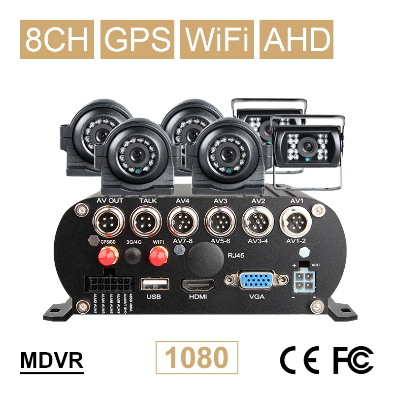 6 шт. Водонепроницаемая боковая/Передняя/задняя автобусная камера для 8 каналов GPS
