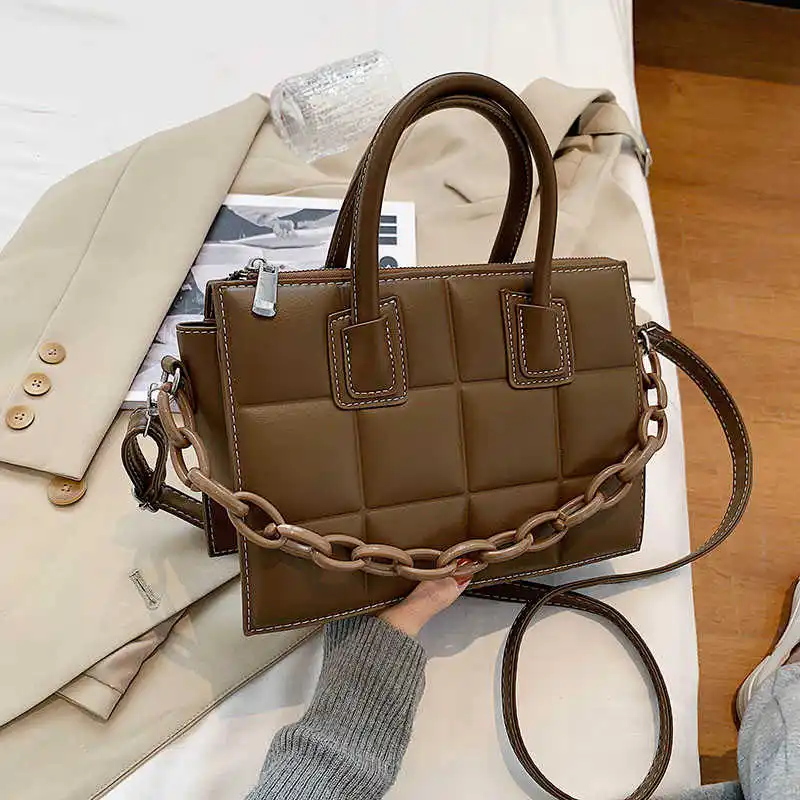 

Autumn and winter retro chain handbag 2021 new fashion high quality PU soft leather women's designer shoulder messenger bag