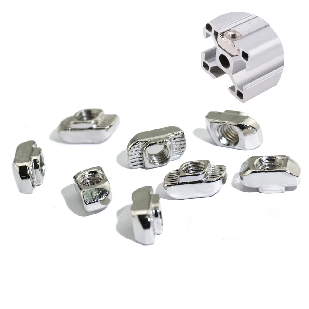 

50 Pcs 2020 Series M4 Thread European Standard T Nuts Hammer Head Fastener Nut Aluminum Extrusion Profile T Slot 6mm