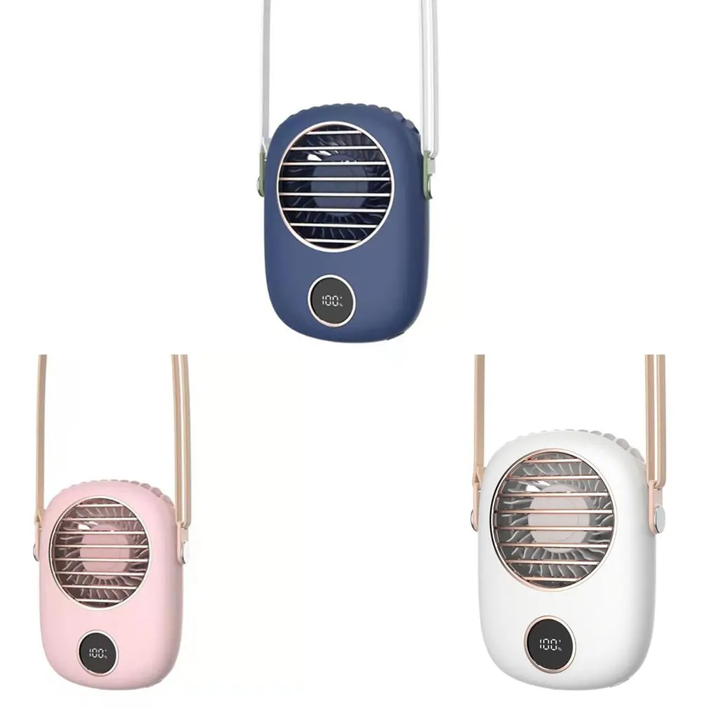 

Third Gear Strong Wind USB Charging F9 Digital Display Power Hanging Waist Mute Fan With Stand And Adjustable Hanging Rope