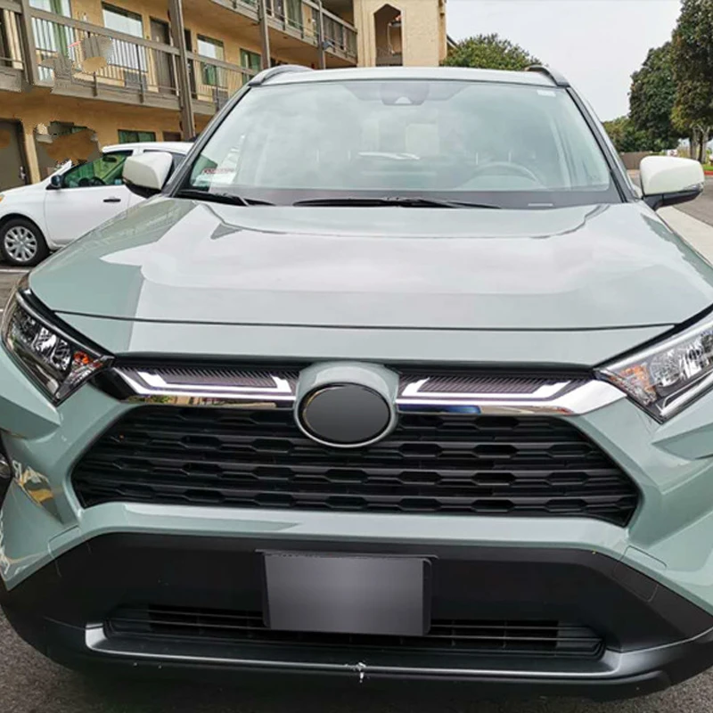 Для Toyota Rav4 Hybrid XA50 2019 2020 ABS Хром Передняя Центральная сетчатая решетка крышка