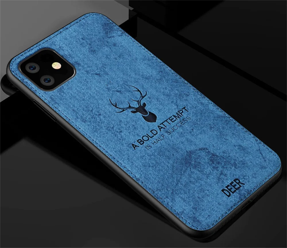 Чехол с рождественским оленем для iPhone 12 11 Pro Max X XR XS тканевая задняя крышка котом