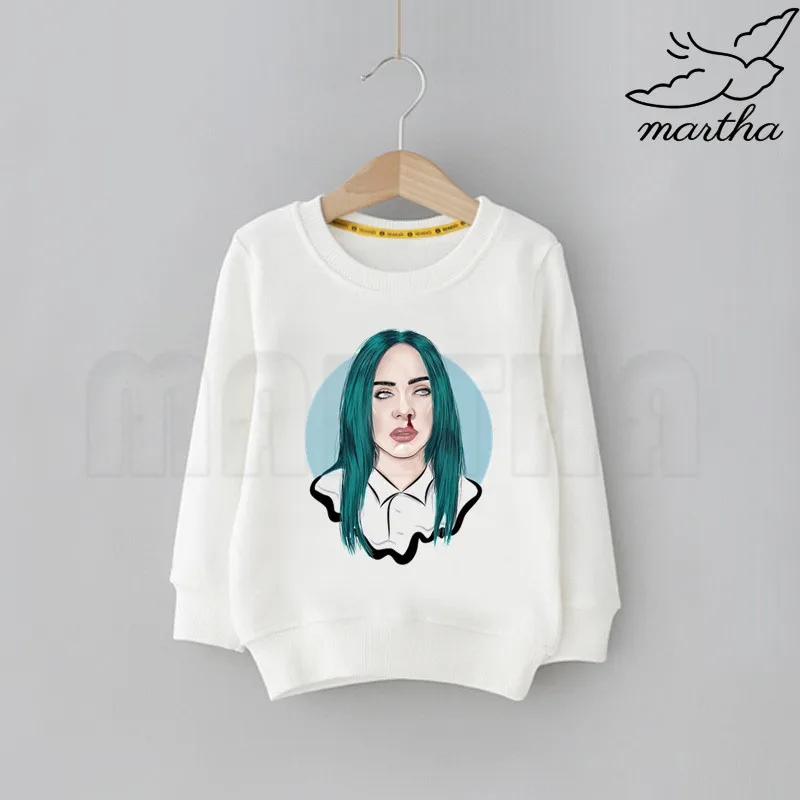 R Детские толстовки с героями мультфильмов Billie Eilish; детские толстовки с капюшоном; модные толстовки с милым принтом; детская забавная одежда; толстовки с героями мультфильмов для малышей - Цвет: R