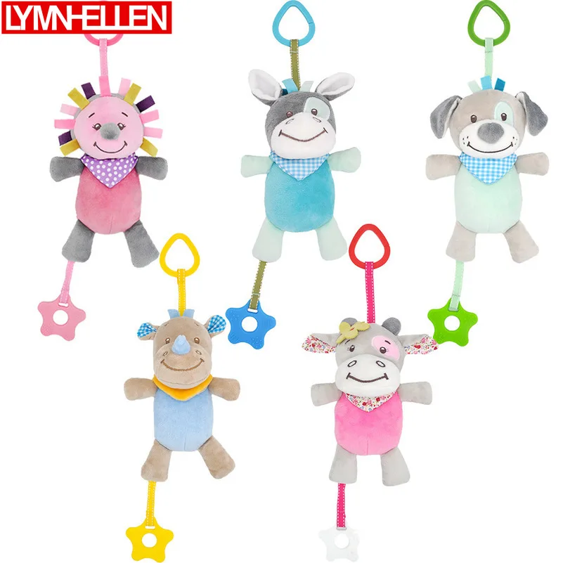 Симпатичные плюшевые погремушки в виде животных подвесной колокольчик
