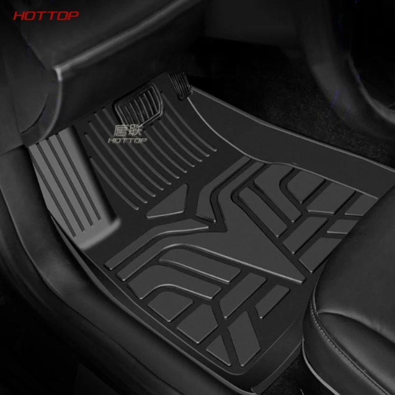 

Коврики для салона автомобиля из ТПЭ, черные кожаные коврики для Tesla, модель 3 2018 2019, левый руль