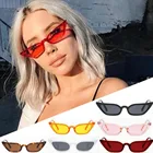 Женские солнцезащитные очки кошачий глаз, винтажные дизайнерские прозрачные ретро-очки красного и черного цвета, UV400 #