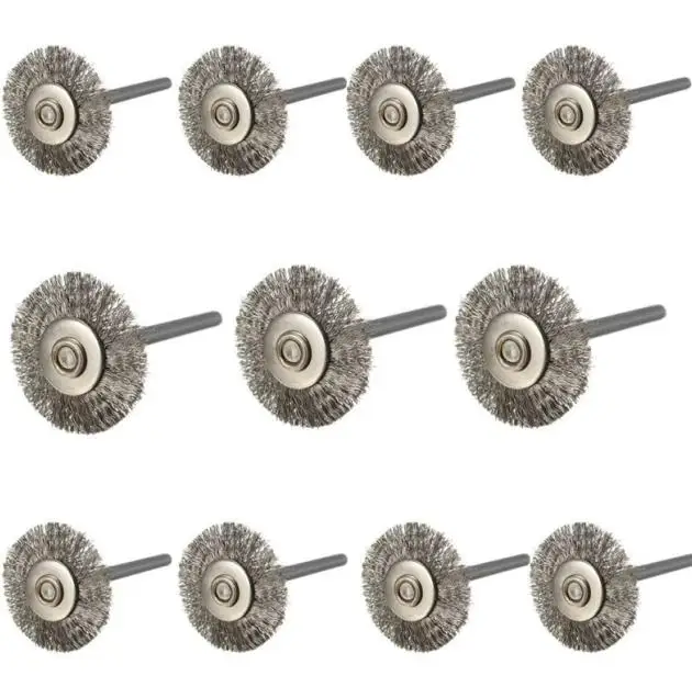 10pcs brass brushes 10 шт./компл. 22 мм Проволока из нержавеющей стали колеса кисть, дремель для вращающихся инструментов для мини-дрели Dremel полировки Dremel аксессуары - Цвет: 10pcs brass brushes