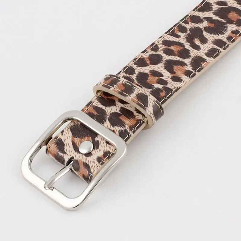 Женский ретро пояс из искусственной кожи с леопардовым принтом застежка