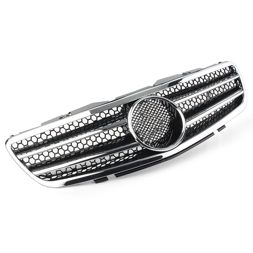 Передняя решетка автомобиля 2 ребра верхняя для Mercedes Benz R230 SL500 SL550 SL600 2003 2004 2005 2006