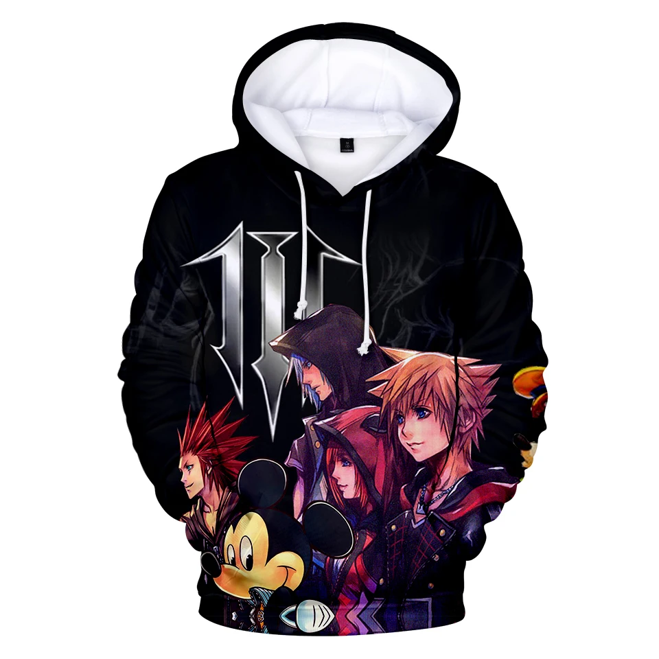 

Модные 3D толстовки с капюшоном kingdom hearts, толстовки для мужчин и женщин, детские толстовки в стиле Харадзюку, повседневные топы с принтом kingdom ...