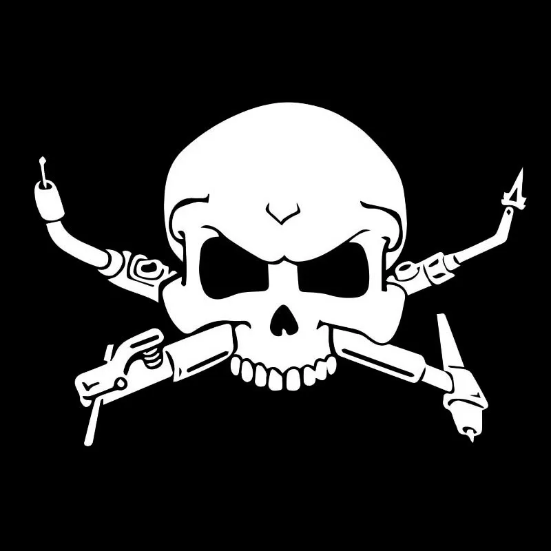 

Personality Welders Skull Car Sticker Silhoutte Car Stickers Waterproof Decals PVC 10cm X 13cm