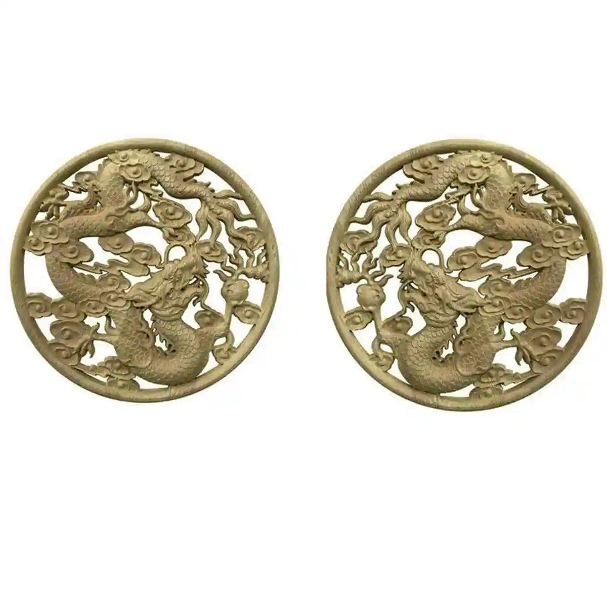 Деревянная резная круглая аппликация Неокрашенная рамка дверная наклейка