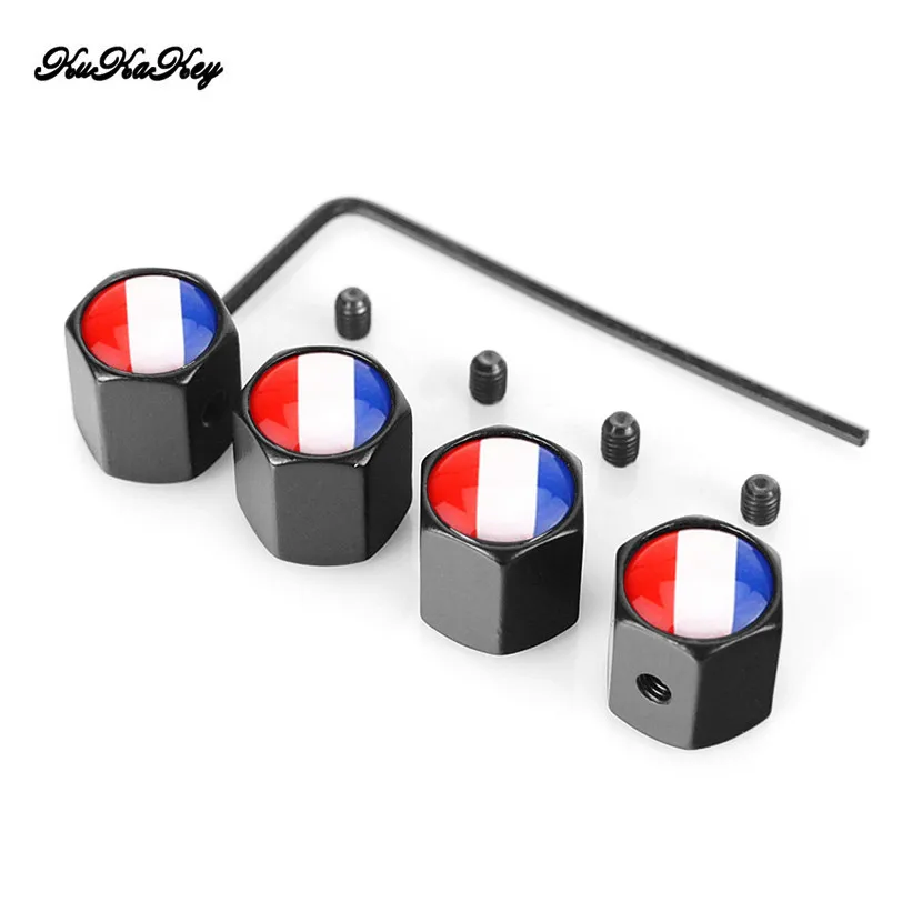Колпачки для клапанов автомобильных шин с французским флагом противоугонные
