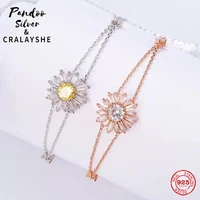 trend s925 sterling silver jewelry 11 copyswan sunshine sun flower bracelet for women elegant gift party jewelry with logo