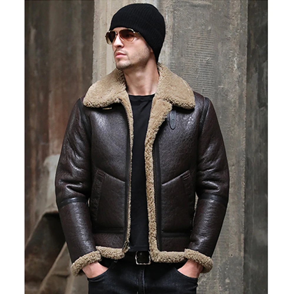 

Turn Down Thick Collar 7xl Men Winter Real Sheepskin Fur Coat Black Genuine Leather Fur Clothing Natural Sheepskin Fur Outwear