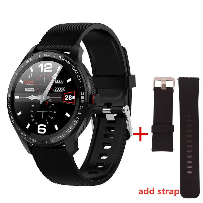 L9 Смарт часы ЭКГ сердечный ритм звонки напоминание полный сенсорный Smartwatch IP68 Водонепроницаемые часы для мужчин для Android IOS PK L7 GT2 - Цвет: add strap
