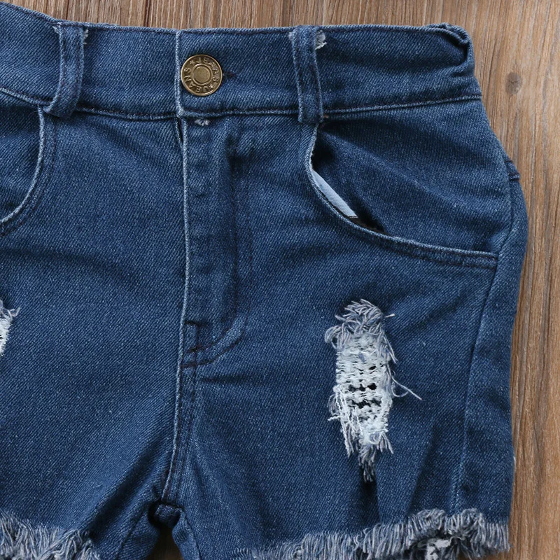 Новый Модный комплект детской одежды для маленьких девочек Милая футболка в