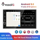 Podofo 2Din Andriod 9,0 автомобильное стерео радио 2DIN двойной экран автоаудио Bluetooth WIFI GPS для VW Ford Nissan Toyota Polo Passart