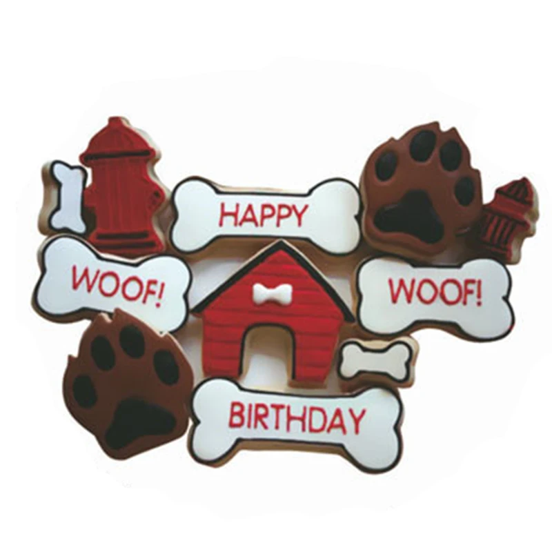 4 шт./компл. пищевого пластика DIY Собака тема печенья резак торт плесень помадка