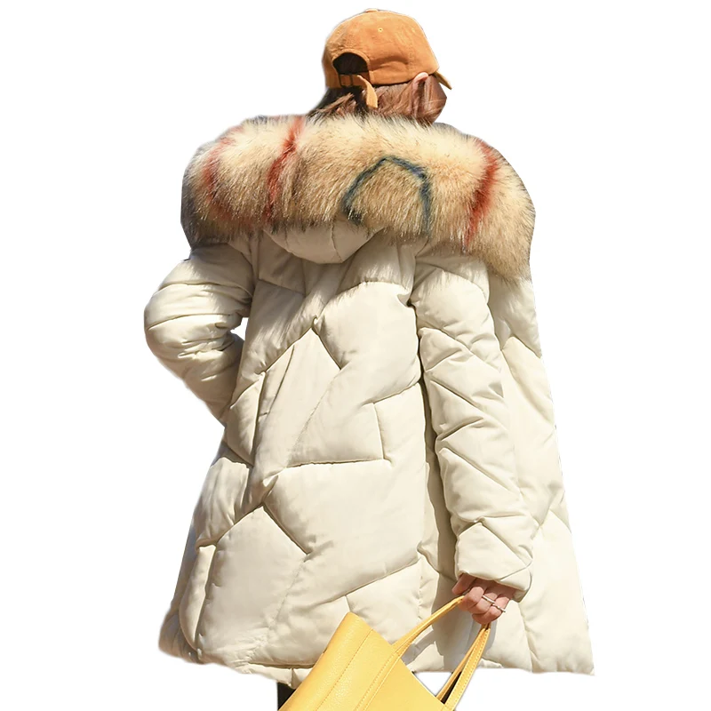 2019 Winter Hooded Parka Women Jacket Coat Thicke Down Cotton Mid-Long Outerwear Plus Size 3XL Snow Cotton Padded Female Jacket