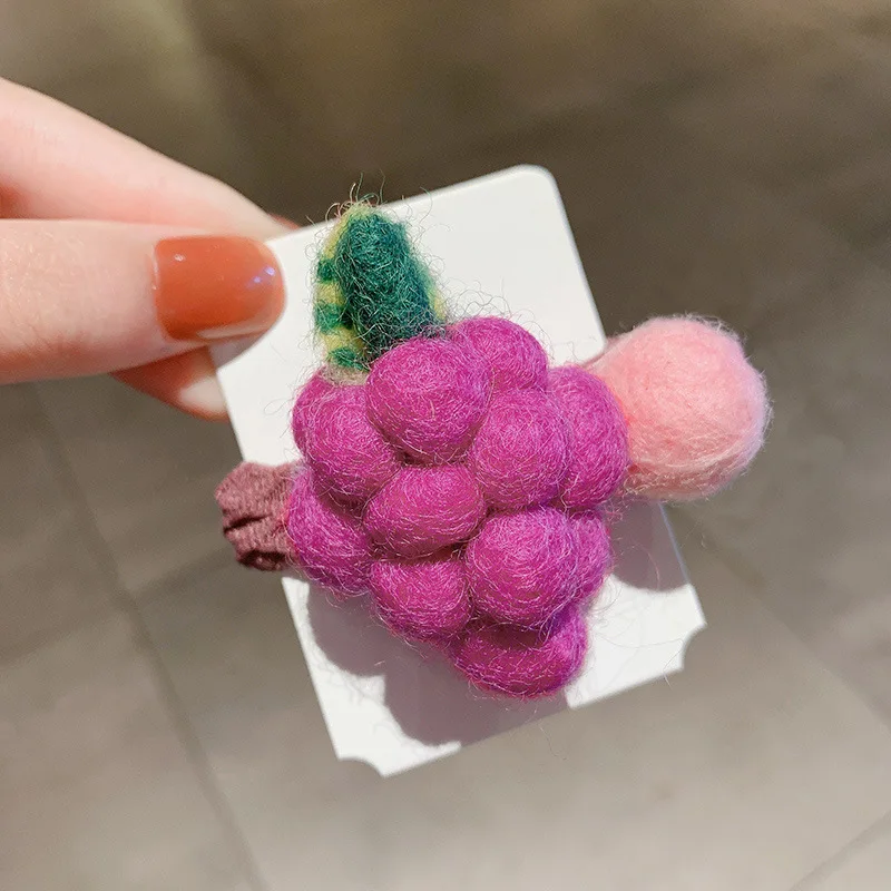 Милая мультяшная резинка для волос с фруктами эластичная шерстяная детский