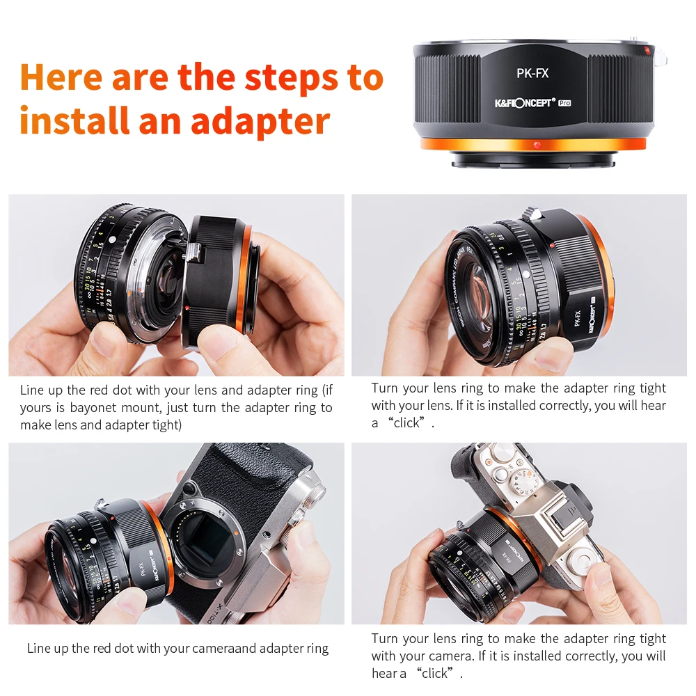 K & F CONCEPT PK FX Pentax Lens to Fuji XF X Mount Camera Adapter Ring для Fujifilm Fuji|Адаптеры объектива| |