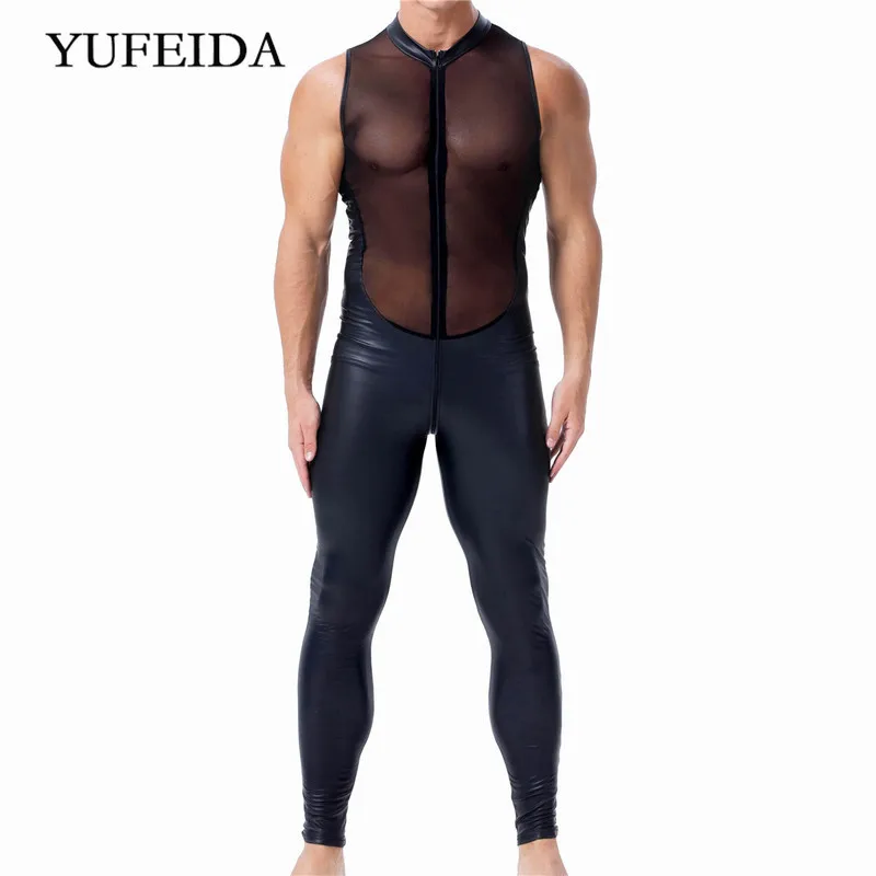 Мужские майки из искусственной кожи WetLook прозрачные боди - Цена: 1 443,70 руб.