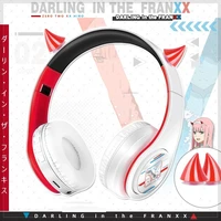 anime darling in the franxx wireless 2 in1 bluetooth headset zero two cosplay comfortable stereo foldable gaming headphones gift