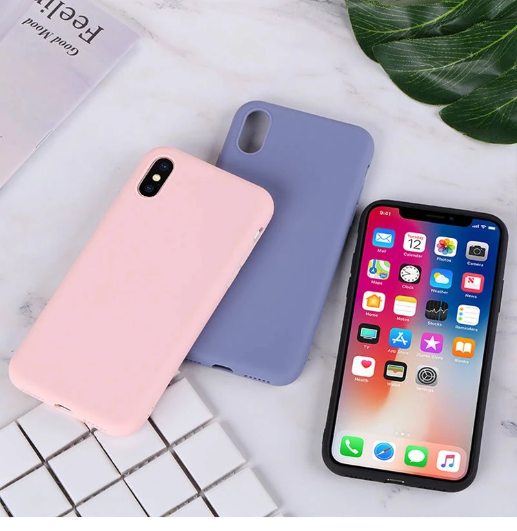 Силиконовый чехол для iPhone 11 Pro Max, чехол из мягкого ТПУ, матовый цветной чехол для телефона s, чехол для iPhone 6 7 8 Plus 6S XS Max XR X Etui