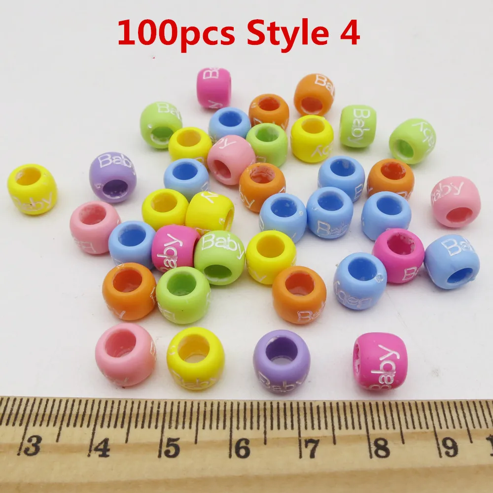 100pcs Style 4 20 шт.-100 шт., вязаная крючком Детская коробка для девочек, косички для волос, косички, дредлок, бусины, кольца, трубка, плетение, аксессуары для наращивания волос - Цвет: 100pcs Style 4