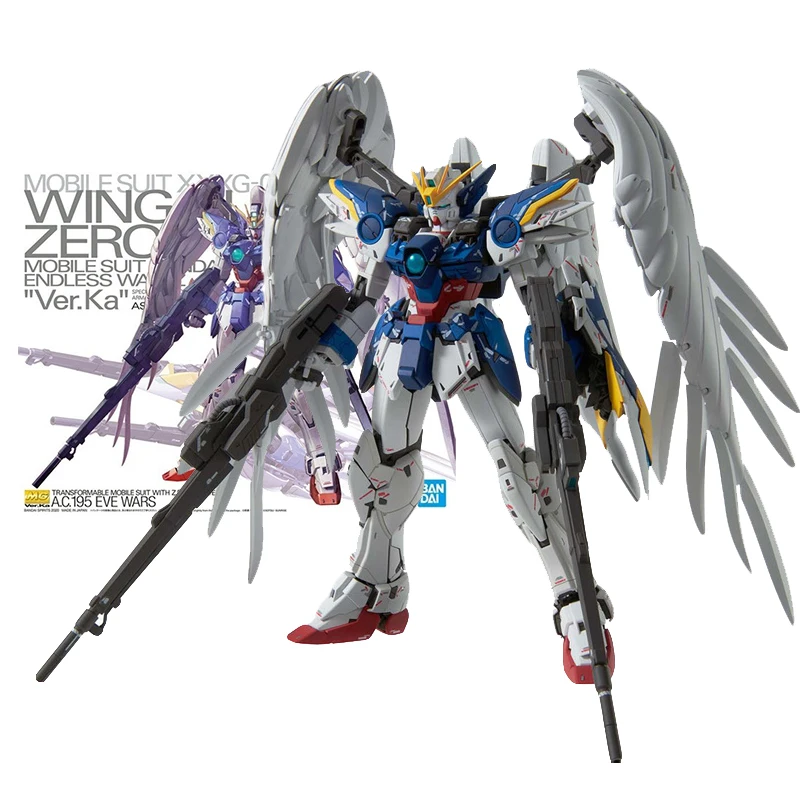 

Bandai Genuine Gundam Model Kit Anime Figure MG XXXG-00W0 Wing Gundam Zero EW KA Gunpla Anime Action Figure Toys for Children