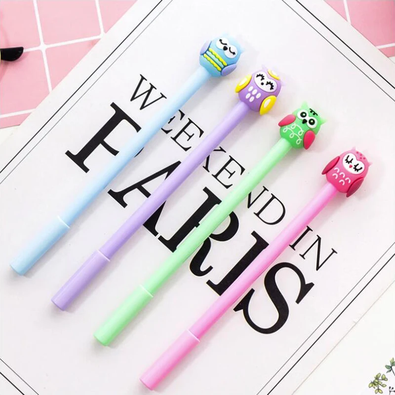 

Cute Owl Series Gel Pen Black Blue Ink Needle Tip Plastic Color Pen for Writting Office Stationery School Supplies 1PCS