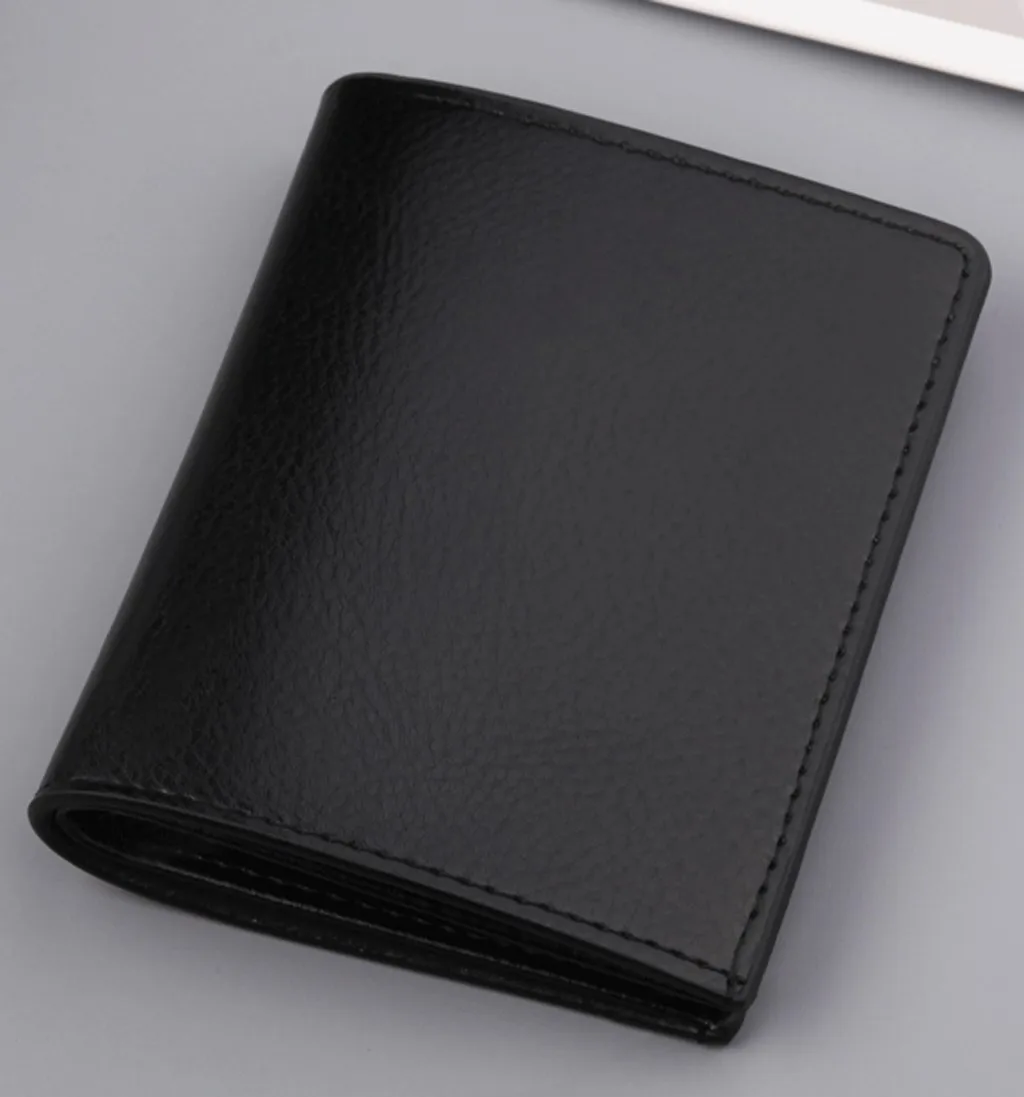 Fashion Men's Solid Color Short Leather Retro Vintage Style Card Bag Wallet кошелек женский мужской cartera mujer |