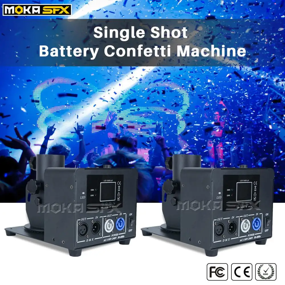 2 шт./лот одна осветительная головка Батарея конфетти машина установка для