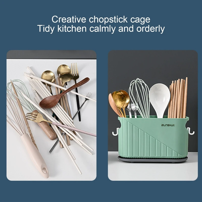 

Простой Модный кухонный стеллаж для хранения вилок, палочек, ложек, органайзер, кронштейн, Многофункциональный кухонный держатель для стол...