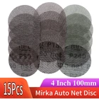 15 шт сетка абразивные без пыли шлифовальные диски 4 дюйма 100 мм Анти-Блокировка Сухой Шлифовки наждачная бумага от 80 до 240 зернистости