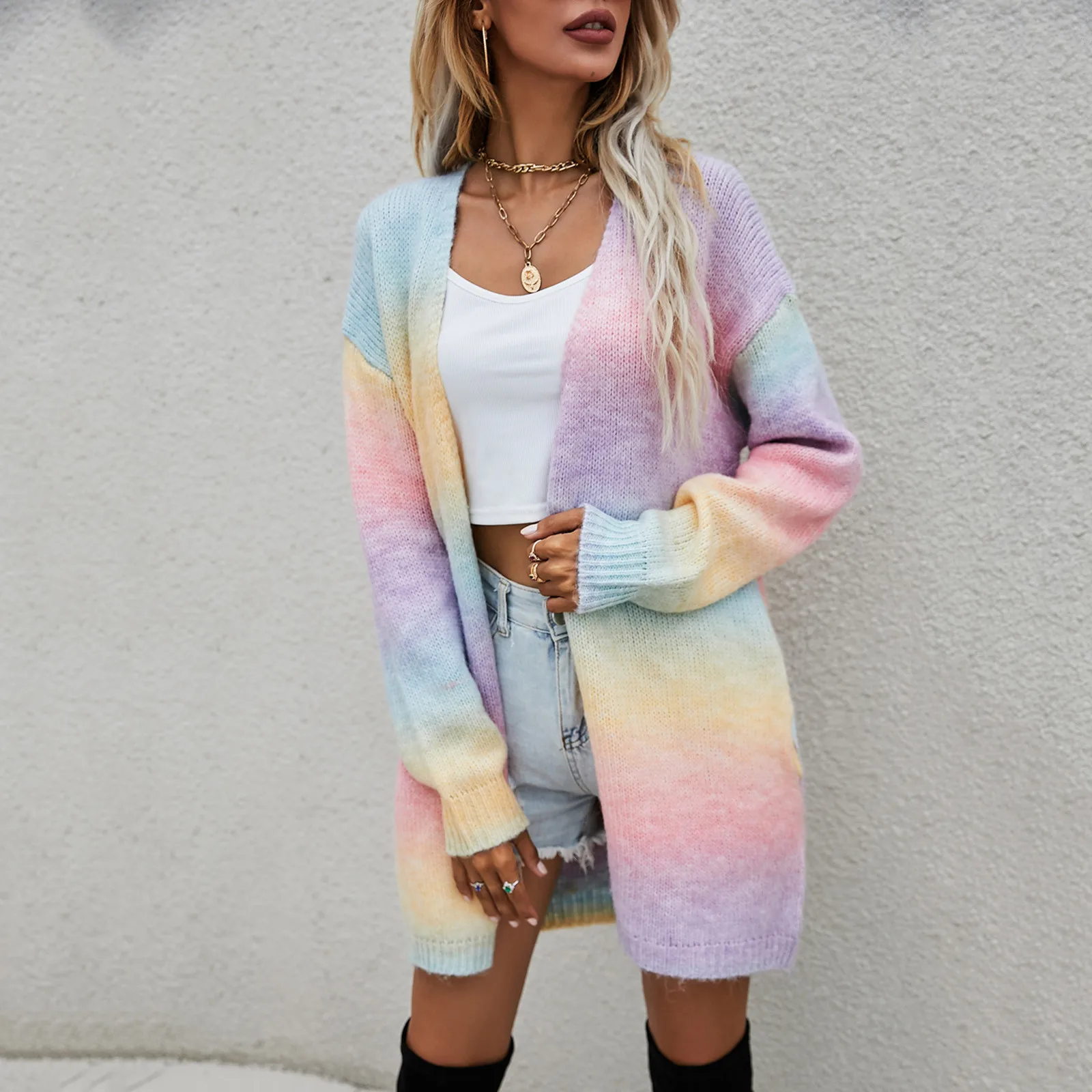 rainbow knitted cardigan