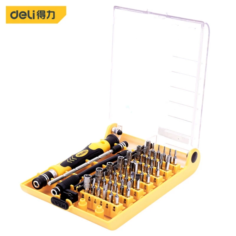 

Deli DL1045D Electronic Precision Repair 45-piece Set Anti-Slip Chrome Vanadium Steel Bits Screwdriver Suit