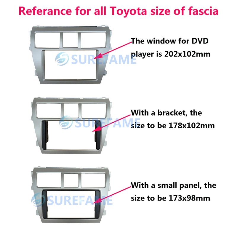 Автомобильный радиоприемник Facia для Toyota Corolla выпуска 2001-2007 Verso 2001-2004 комплект