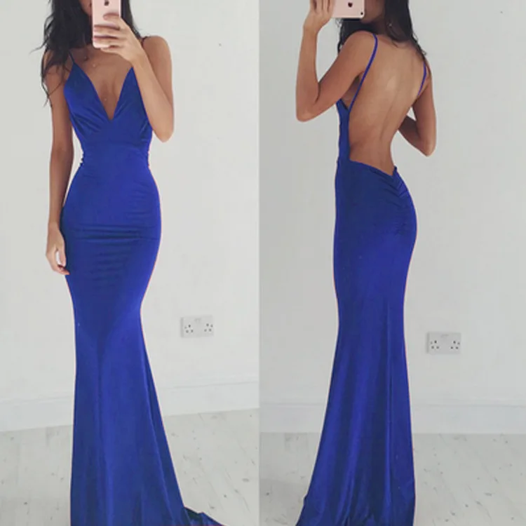 

mama style fashion new slim female dress v-neck backless sexy solid sleeveless floor-Length spaghetti strap empire dress