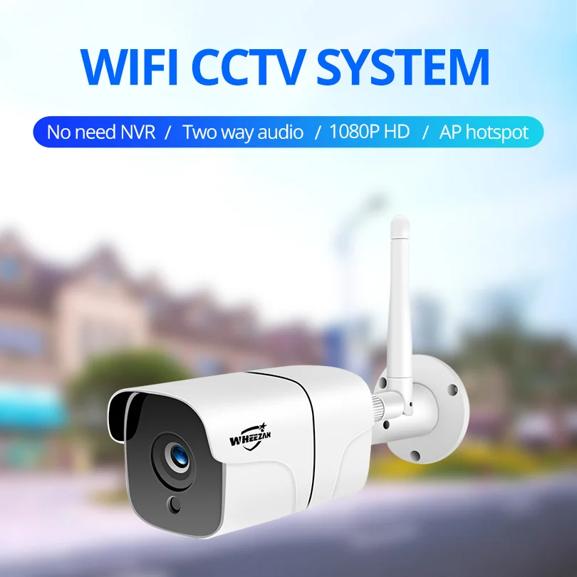 Wheezan CCTV камера система безопасности Wifi комплект видеонаблюдения 1080 P HD Беспроводная ip-камера наружная двухсторонняя аудио сигнализация домашняя камера