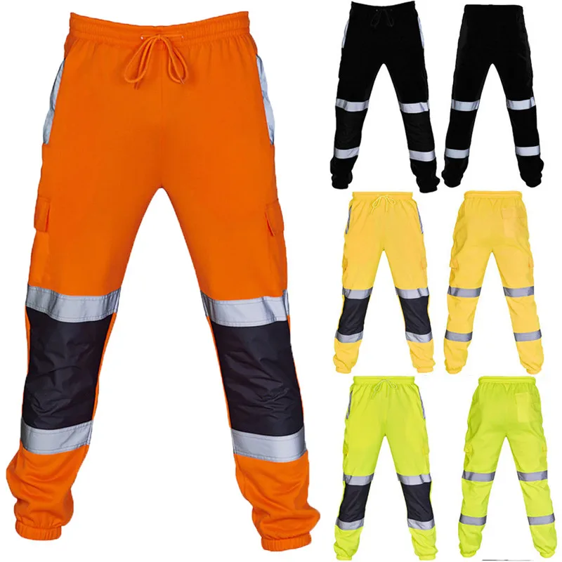 Мужские Защитные Спортивные штаны Hi Viz Vis флисовые для работы бега джоггеры