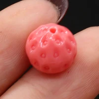 5pcs synthetic strawberry shape coral loose beads bracelet fit diy charm beads for women jewelry making size 11x12mm