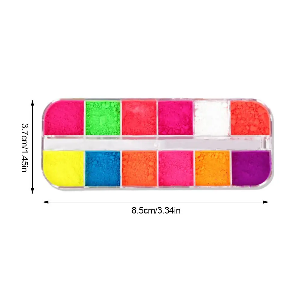 1pcs Rainbow Pure Color Nail Glitter Powder Fluorescent Neon Phosphor Effect Dust Art Pigment Party Decoration | Красота и здоровье