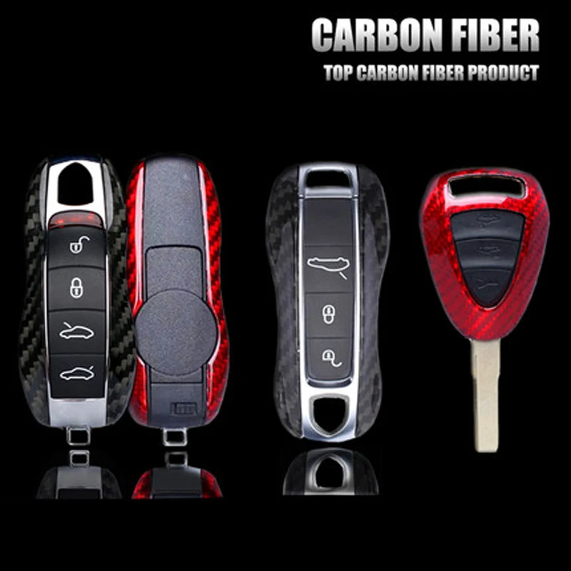 Чехол для ключей автомобиля из 100% углеродного волокна чехол Porsche Panamera Cayenne 958 Macan 718