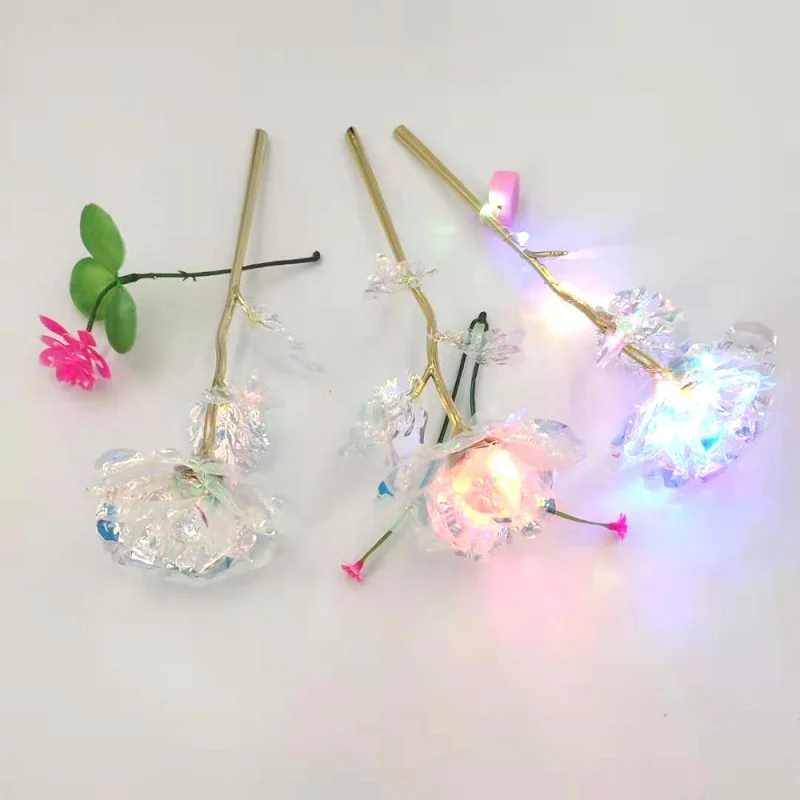 Artificial Flowers Foil Plated Gold Rose Flowers Luminous Rose Wedding Decor Valentine'S Day Gift Uniques Gifts For Girls